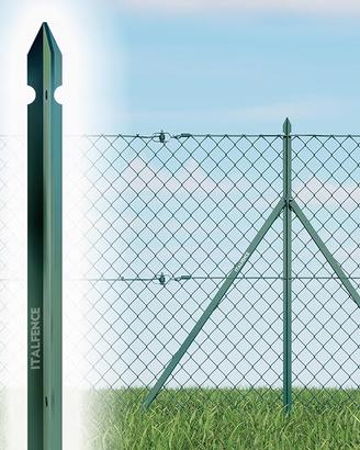 Set da 10 pali a T per recinzione in ferro plastif