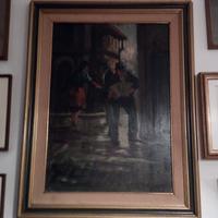 Quadro olio su tela antico