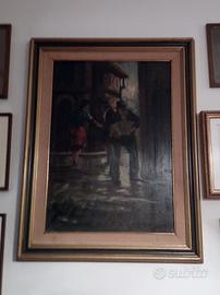 Quadro olio su tela antico