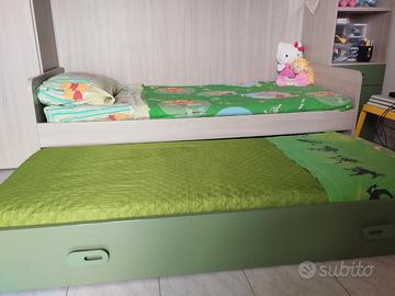 Letto singolo con letto a scomparsa 