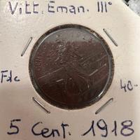 Moneta 5 centesimi del 1918