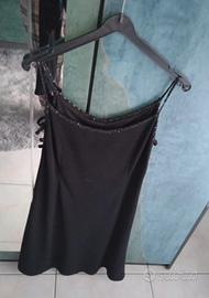 Abito elegante nero con paillettes estivo