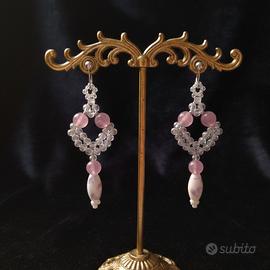 Orecchini Vintage Ceramica Sicilia pietre naturali