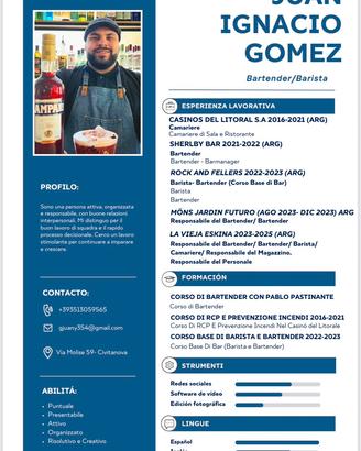 Bartender-Barista-Camariere-Aiuto Couco-Lavapiatti