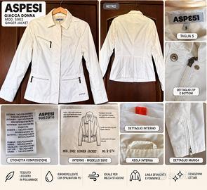 ASPESI, giubbino donna impermeabile. Ginger Jacket
