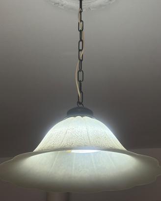 Lampadario vetro satinato