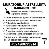 Muratore, piastrellista, imbianchino
