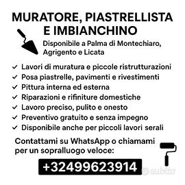 Muratore, piastrellista, imbianchino