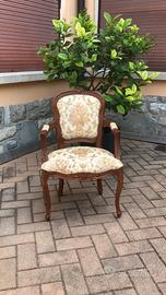 poltrona stile luigi 15esimo in legno intagliato