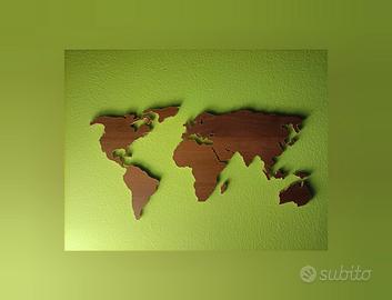 MAPPA DEL MONDO IN LEGNO