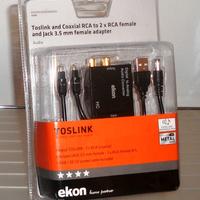 EKON Convertitore Toslink a RCA/Jack 3,5 mm