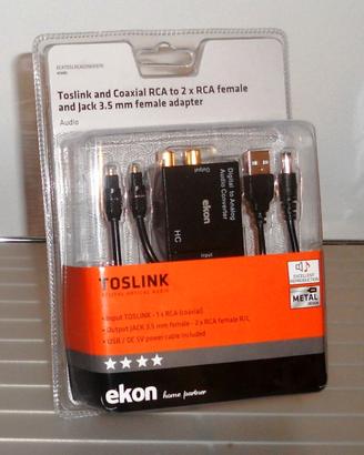 EKON Convertitore Toslink a RCA/Jack 3,5 mm