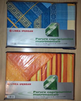 2x Completi copripiumino MATRIM. ipersan, nuovi