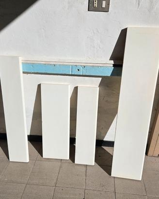Mensole in legno nobilitato in pvc bianco