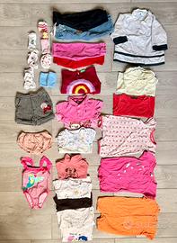 Lotto bimba taglia 80 cm(12-18 m) primavera/estate