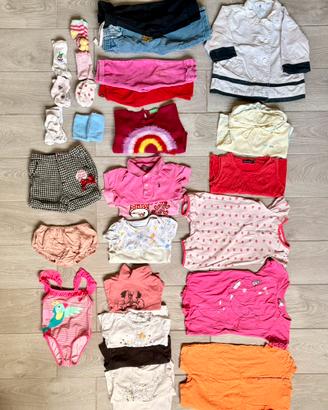 Lotto bimba taglia 80 cm(12-18 m) primavera/estate