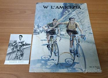 Fausto Coppi Bartali Locandina e Cartolina vintage