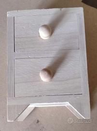 Porta Oggetti Mini Cassettiera 2 Cassetti In Legno