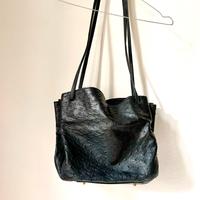 Borsa donna pelle morbida nera di struzzo no brand