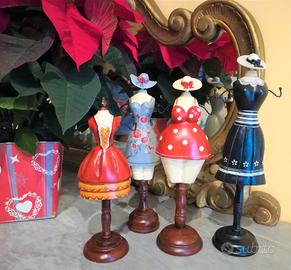 Set di Manichini Vintage per Arredo o Porta Gioie