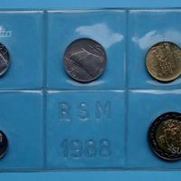 San marino serie monete 1988 fdc 5 valori