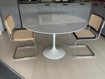 Set completo Tavolo tulip 120 cm + 4 sedie cesca