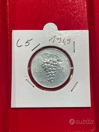 5 Lire 1949 Uva - Repubblica Italiana