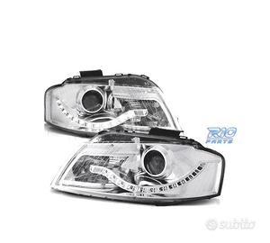 FARI AUDI A3 8P LUCE LED DIURNA FONDO CROMATO