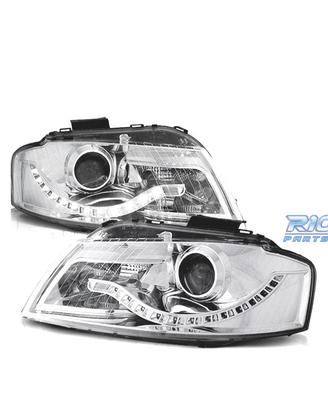 FARI AUDI A3 8P LUCE LED DIURNA FONDO CROMATO
