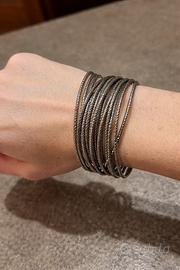 Bracciale multi-giro intrecciato color gunmetal