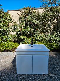 Lavandino mobile bagno ceramica bianco ante  71