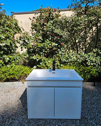 Lavandino mobile bagno ceramica bianco ante  71