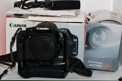 canon 500d 27'105 scatti battery grip fotocamera 
