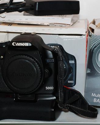 canon 500d 27'105 scatti battery grip fotocamera 