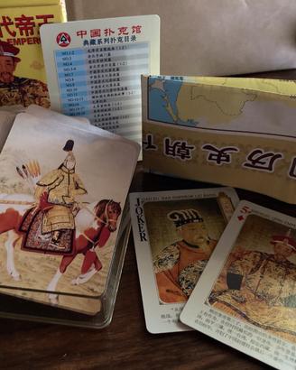 Carte da gioco- 2 mazzi “Imperatori cinesi “+ 1