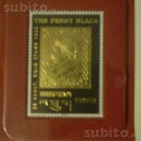 Francobollo laminato oro 22 karati THE PENNY BLACK