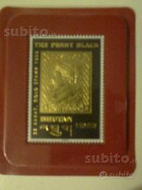 Francobollo laminato oro 22 karati THE PENNY BLACK