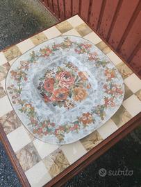 Piatto in vetro decoupage