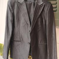 vestito uomo nero a righe taglia 50