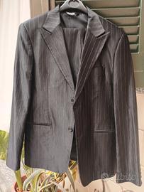 vestito uomo nero a righe taglia 50