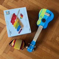 3 Strumenti musicali per bambini in legno