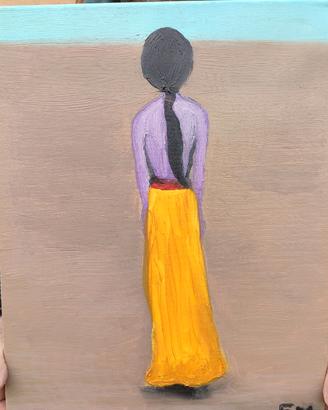 Dipinto Olio su Tela: La donna e l'orizzonte 40x50