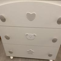 Mobiletto Fasciatoio con spazio vasca integrata