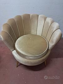 poltrona conchiglia velluto