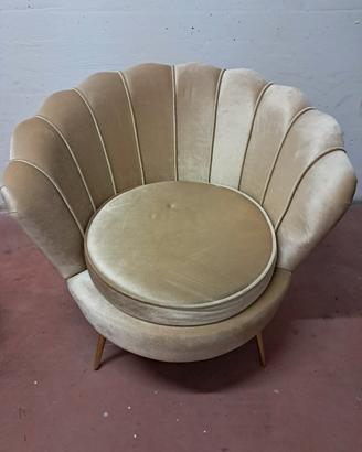 poltrona conchiglia velluto