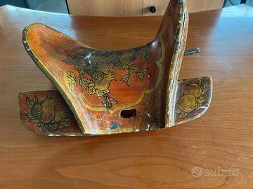 Sella in legno d'olmo Dinastia Qing 