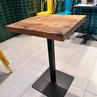 Tavolino 50x50 legno massello con base