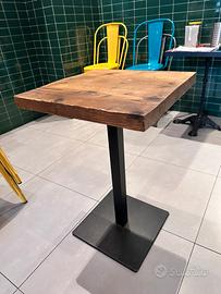Tavolino 50x50 legno massello con base