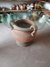 tavolo vaso terrracotta fatto a mano alta 75 cm 