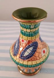 Mini Vaso CeramicaRAVENNA Arredo Stile Mosaico Or